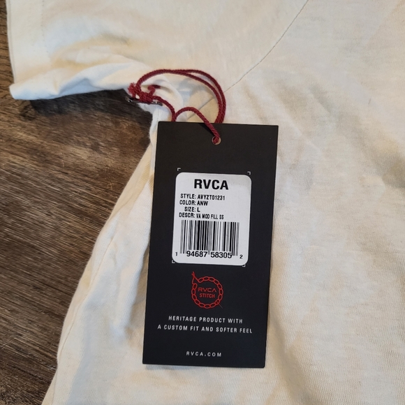 RVCA ANTIQUE WHITE Men's VA Mod Fill Graphic Print Short Sleeve Tee - Picture 9 of 9